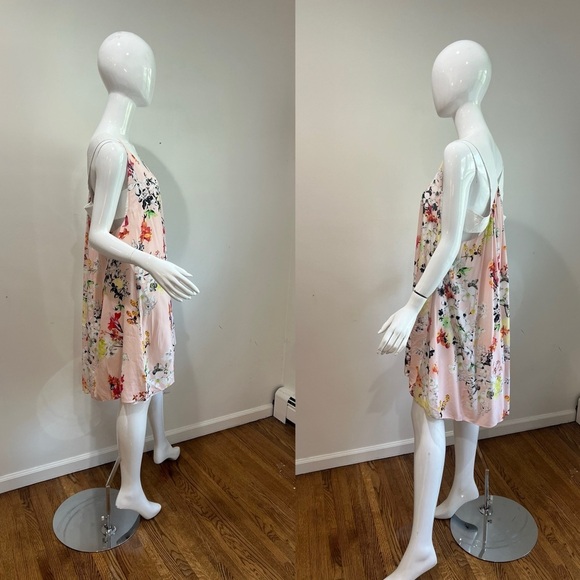 Club Monaco Rosan Floral Silk Tent Summer Dress - Picture 13 of 15